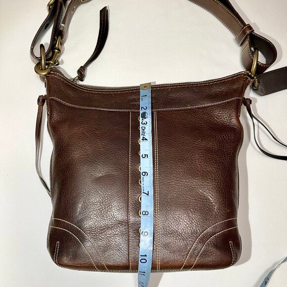 COACH Chelsea Laced Fringe.Duffle Distressed Pebble Leather Chestnut Brown 10399 - Picture 16 of 16